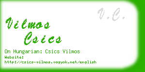 vilmos csics business card